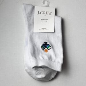 J.Crew Women's Pickleball White Graphic Crew Style Socks  NWT
